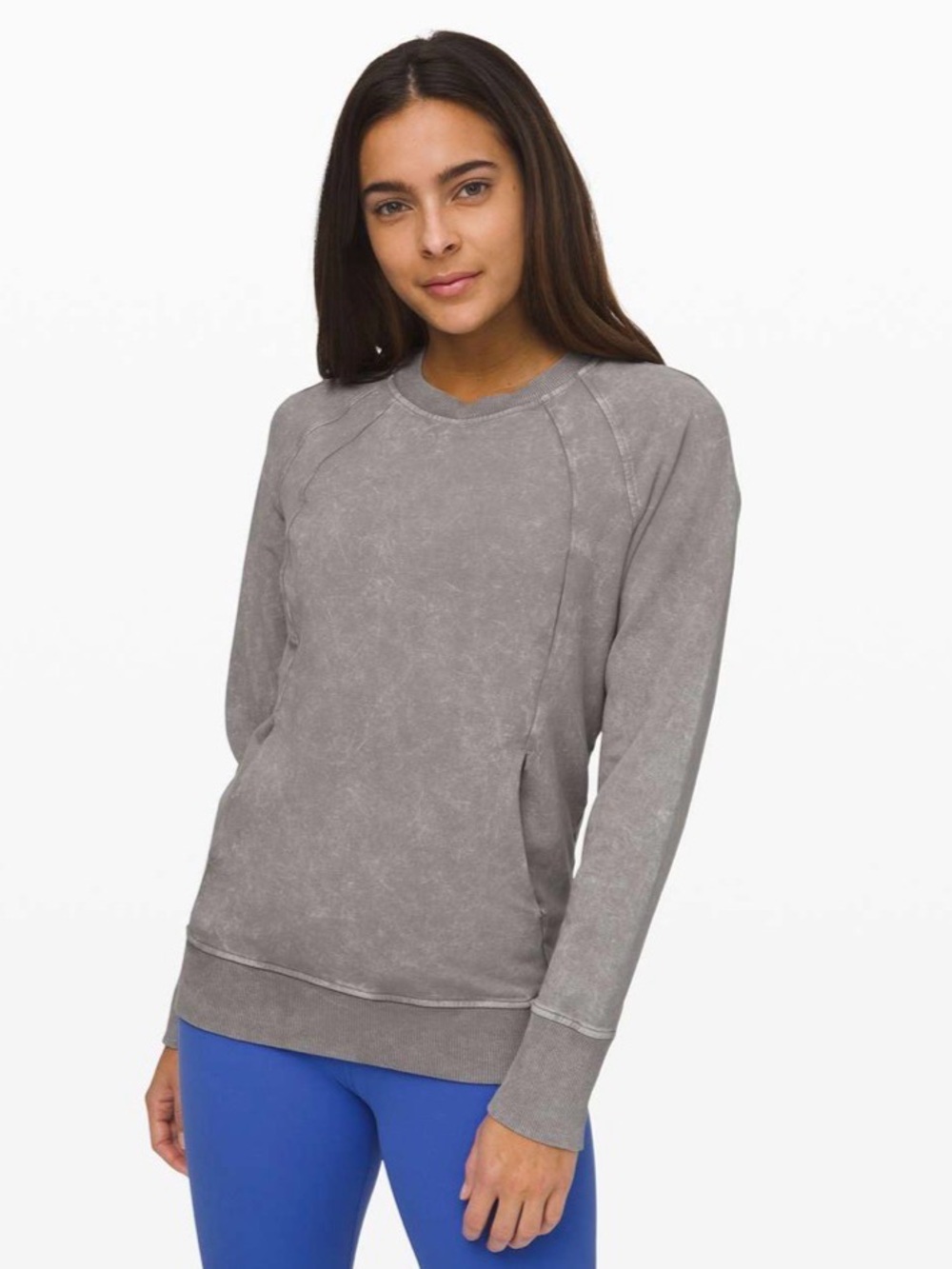 Lululemon Scuba Crew Wash Sweatshirt Washed Dark Chrome Gray Size 12 W3CT3S